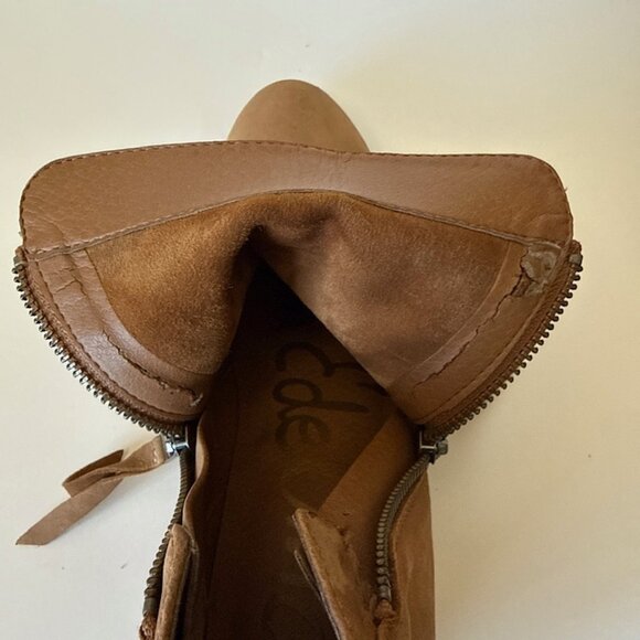 Sam Edelman Packer Ankle Boots Women’s Sz 8.5 Brown Suede Brown Side Zip - Picture 14 of 16